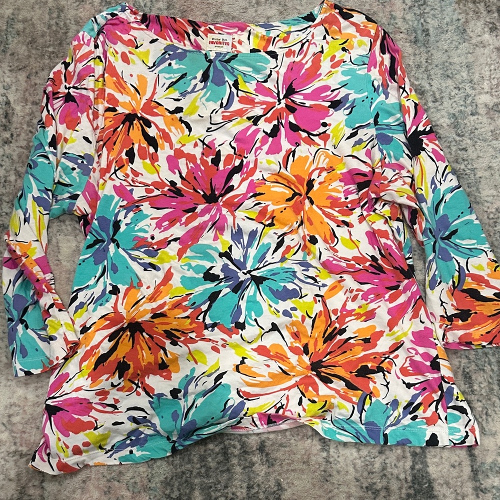 Ruby Rd. Multicolor Floral Women's Blouse